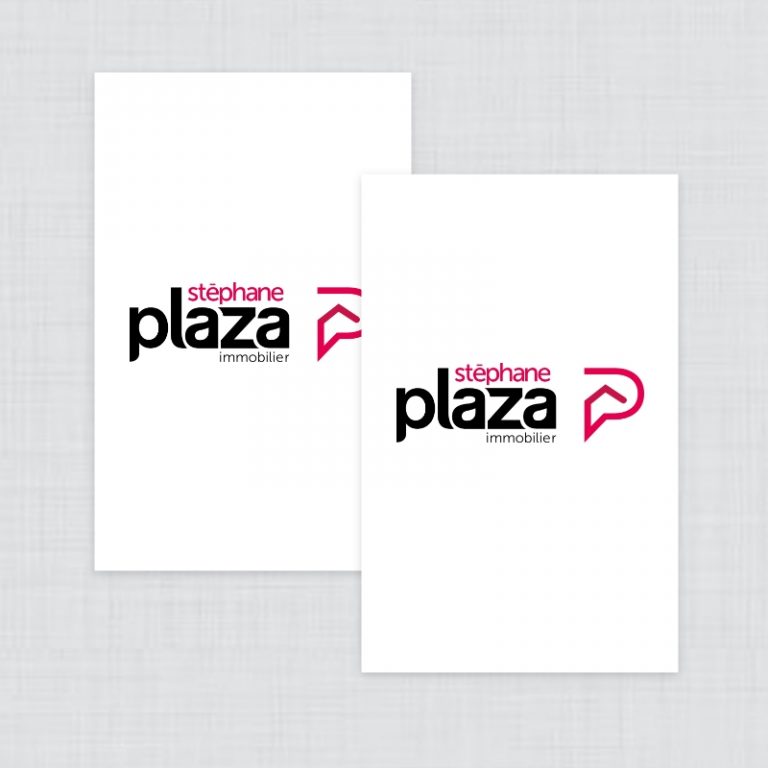Carte de visite verticale "Plaza immobilier" R/V Vierge - Immologic